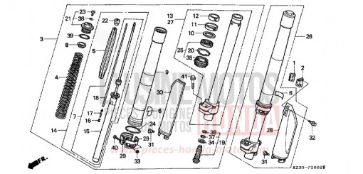 GABEL, VORNE CR250RN de 1992